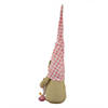 Northlight 16" pink gingham plaid springtime gnome with chalkboard Image 4