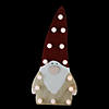 Northlight 16" Red and Beige Battery Operated LED Lighted Wooden Santa Gnome Figurine Image 1