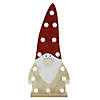 Northlight 16" Red and Beige Battery Operated LED Lighted Wooden Santa Gnome Figurine Image 1