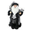 Northlight 16" Silver and Black Standing Santa Claus Christmas Figurine with Gifts Image 1