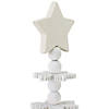 Northlight 16" White Wooden Snowflake Cutout Christmas Tree With a Star Table Top Decor Image 2