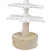 Northlight 16" White Wooden Snowflake Cutout Christmas Tree With a Star Table Top Decor Image 4