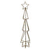Northlight 17.5" LED Lighted B/O Gold Glittered Wire Christmas Cone Tree - Warm White Lights Image 1