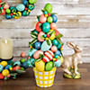 Northlight 17" colorful easter egg tree in yellow gingham pot Image 1