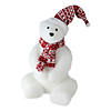 Northlight - 17" Glitter Polar Bear in Nordic Hat and Scarf Christmas Decor Image 1