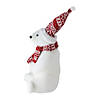 Northlight - 17" Glitter Polar Bear in Nordic Hat and Scarf Christmas Decor Image 1