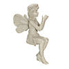 Northlight 17" Gray Sitting Fairy with Ladybug Outdoor Garden Statue Image 1