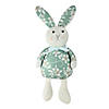 Northlight 17" green and white floral easter bunny rabbit spring figure Image 1
