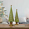 Northlight 17" Green Christmas Tree Cone on Pedestal with Star Topper Tabletop Decor Image 1