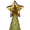 Northlight 17" Green Christmas Tree Cone on Pedestal with Star Topper Tabletop Decor Image 3