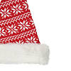 Northlight 17" Red and White Nordic Snowflake and Striped Santa Hat With Pom Pom Image 1