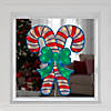 Northlight 18.5" Lighted Double Candy Cane Christmas Window Silhouette Image 1