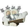 Northlight - 18.5" White Winter Christmas Smiling Children on Seesaw Tabletop Decoration Image 1