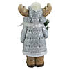Northlight 18" Ceramic Moose in Gray Coat Holding Pine Sprig Christmas Figure Image 3