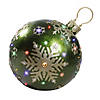 Northlight 18" LED Lighted Green Jeweled Commercial Grade Christmas Ball Ornament with Snowflake Image 1