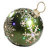 Northlight 18" LED Lighted Green Jeweled Commercial Grade Christmas Ball Ornament with Snowflake Image 1