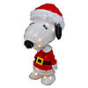 Northlight 18" LED Lighted Peanuts Snoopy in Santa Suit Outdoor Christmas Decoration Image 2