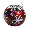 Northlight 18" LED lighted Red Jeweled Commercial Grade Christmas Ball Ornament with Snowflake Image 1