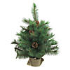 Northlight 18" Medium Royal Oregon Pine Burlap Base Artificial Christmas Tree - Unlit Image 1