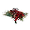 Northlight 18" Pine Sprigs and Glittered Berries Christmas Hurricane Candle Holder Image 1