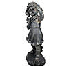 Northlight 18" Pre-Lit Black Solar Powered LED Girl with Cell Phone Outdoor Garden Statue Image 1