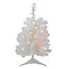 Northlight 18" Pre-Lit Medium Snow White Artificial Christmas Tree - Clear Lights Image 1
