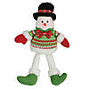 Northlight 18" Red and Green Sitting Smiling Snowman Christmas Figure Image 1