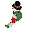 Northlight 18" Red and Green Sitting Smiling Snowman Christmas Figure Image 4