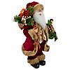 Northlight 18" Red Santa Claus Holding a Wreath and Gift Bag Christmas Figurine Image 2