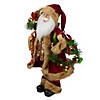 Northlight 18" Red Santa Claus Holding a Wreath and Gift Bag Christmas Figurine Image 3