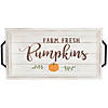 Northlight 18" White "Farm Fresh Pumpkins" Thanksgiving Wooden Tray Image 1
