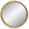 Northlight 19.75" Golden Brown Round Wall Mirror with Wooden Finish Image 1