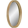 Northlight 19.75" Golden Brown Round Wall Mirror with Wooden Finish Image 2