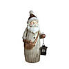 Northlight - 19.75" Ivory Santa with Tea Light Candle Lantern and Shoulder Bag Christmas Figurine Image 1