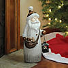 Northlight - 19.75" Ivory Santa with Tea Light Candle Lantern and Shoulder Bag Christmas Figurine Image 1