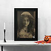 Northlight 19" Black and White Young Lady Animated Vintage Frame Halloween Wall Decor Image 1