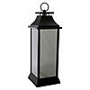 Northlight 19-Inch LED Battery Operated Black Mirrored Lantern Warm White Flickering Lights Image 1