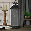 Northlight 19-Inch LED Battery Operated Black Mirrored Lantern Warm White Flickering Lights Image 1