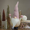 Northlight 19" Pink and White Rattan Christmas Gnome with Warm White LED Lights Image 1