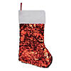 Northlight 19" Red Sequin Christmas Stocking With White Faux Fur Cuff Image 1