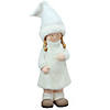 Northlight 19" White and Beige Winter Girl with Tall Hat Christmas Table Top Figure Image 1