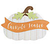 Northlight 19" White Wooden Pumpkin Hanging Wall Sign Image 1