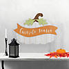 Northlight 19" White Wooden Pumpkin Hanging Wall Sign Image 1