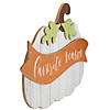 Northlight 19" White Wooden Pumpkin Hanging Wall Sign Image 3