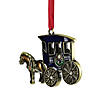 Northlight 2.25" Antique Brass-Plated Horse and Buggy Christmas Ornament with European Crystals Image 2