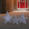 Northlight 2&#39; LED Pre-Lit Silver Stars Outdoor Christmas Decorations, Set of 3 Image 1