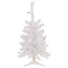 Northlight 2' Lighted Woodbury White Pine Slim Artificial Christmas Tree  Multi Lights Image 1