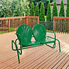 Northlight 2-Person Outdoor Retro Metal Tulip Double Glider Patio Chair, Green Image 1