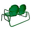 Northlight 2-Person Outdoor Retro Metal Tulip Double Glider Patio Chair, Green Image 4