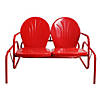 Northlight 2-Person Outdoor Retro Metal Tulip Double Glider Patio Chair, Red Image 1